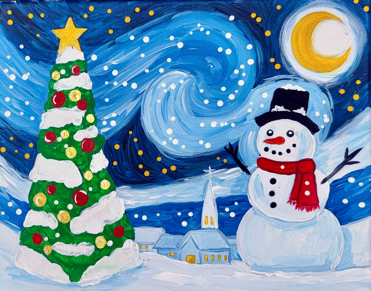 11x14" Snowy Starry Night Paint Kit