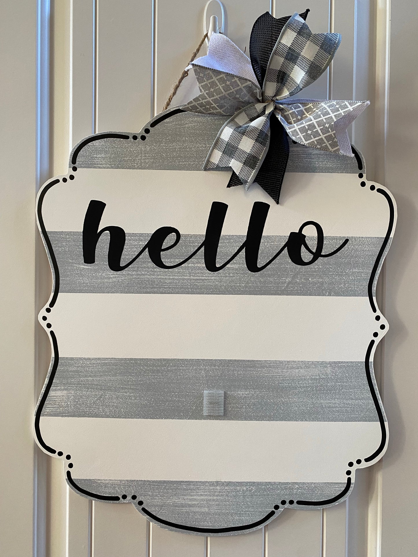 Grey Stripe Changeable Door Hanger Base