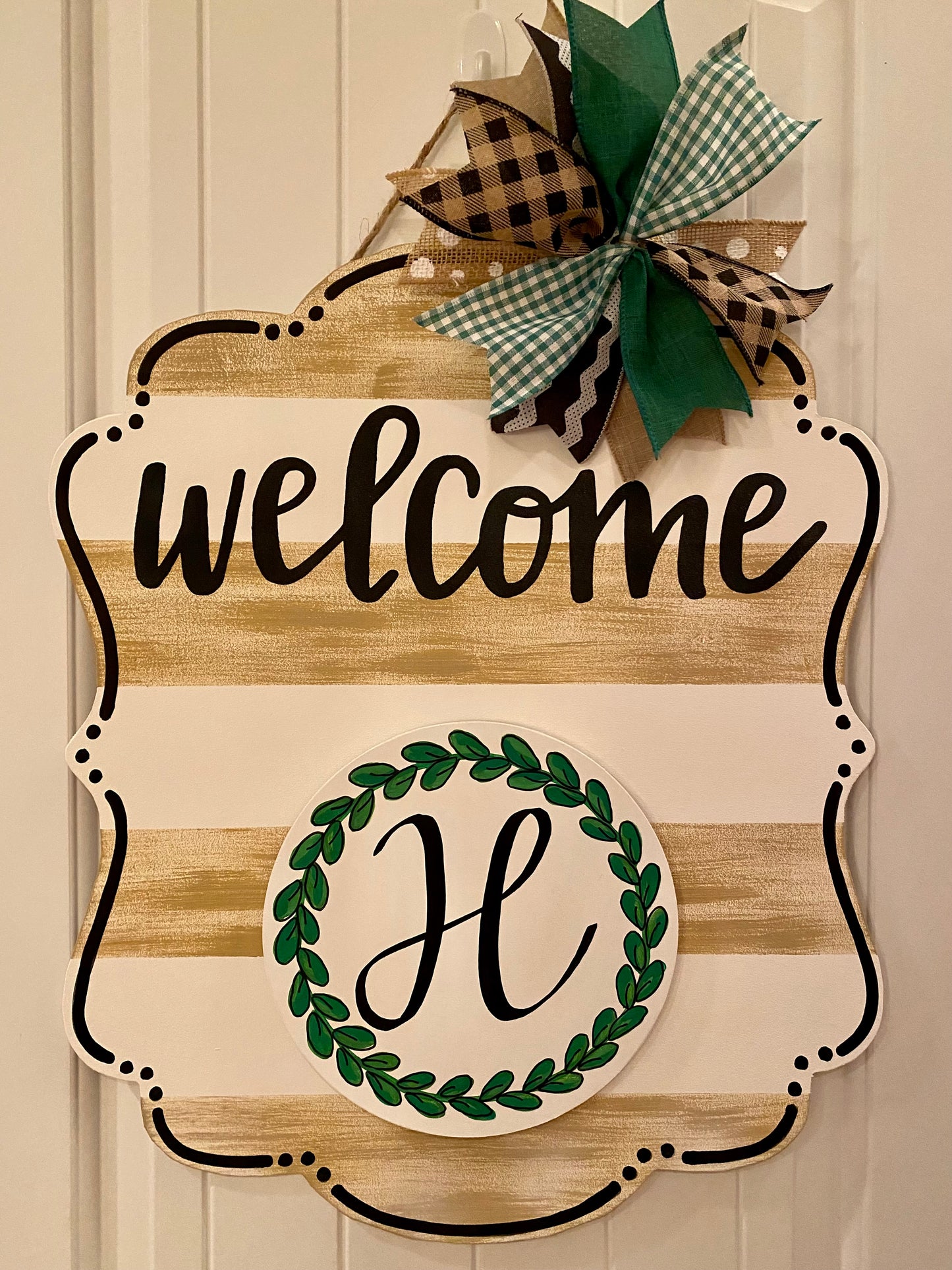 Green Wreath Monogram Attachment