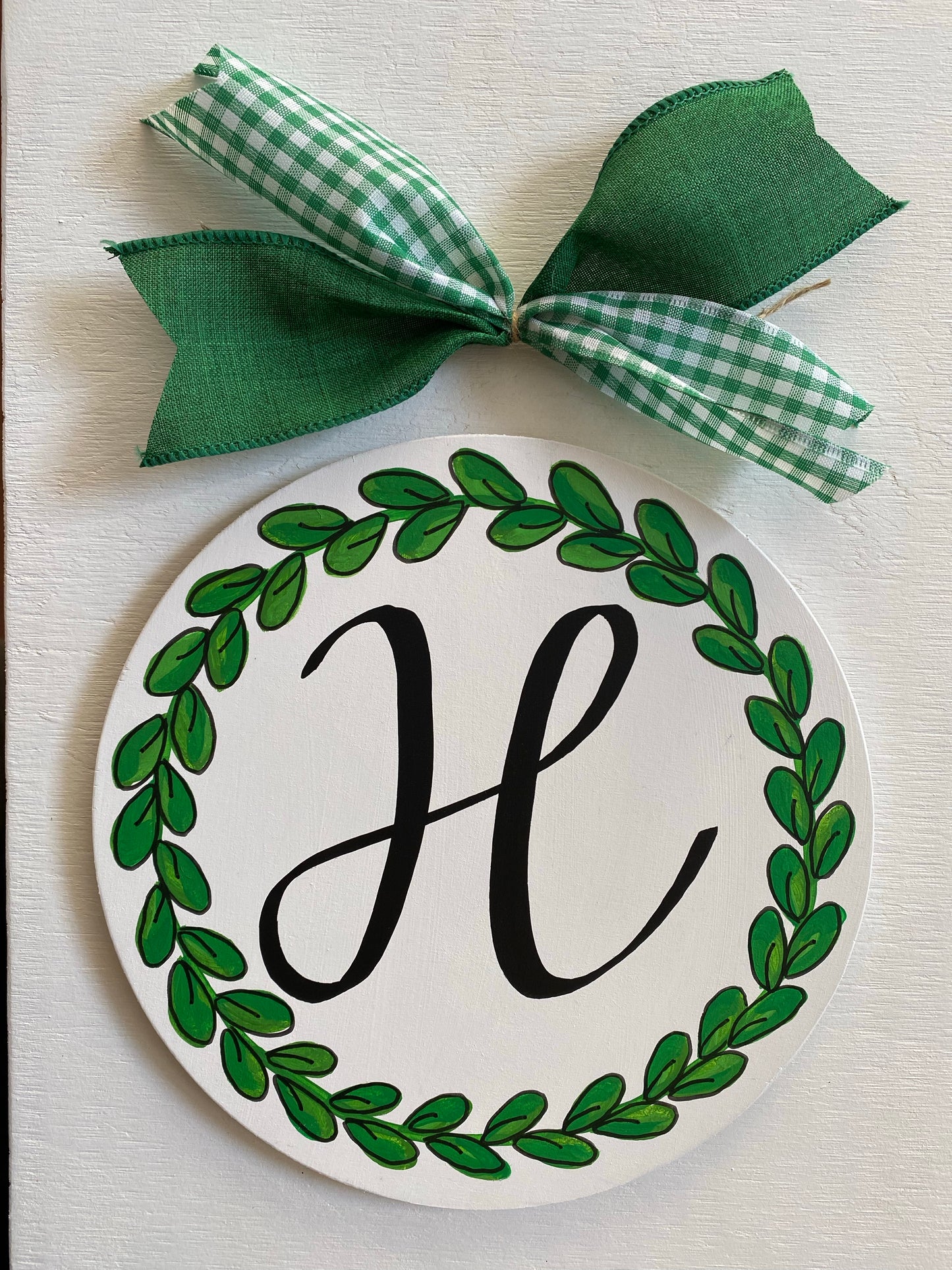 Green Wreath Monogram Attachment