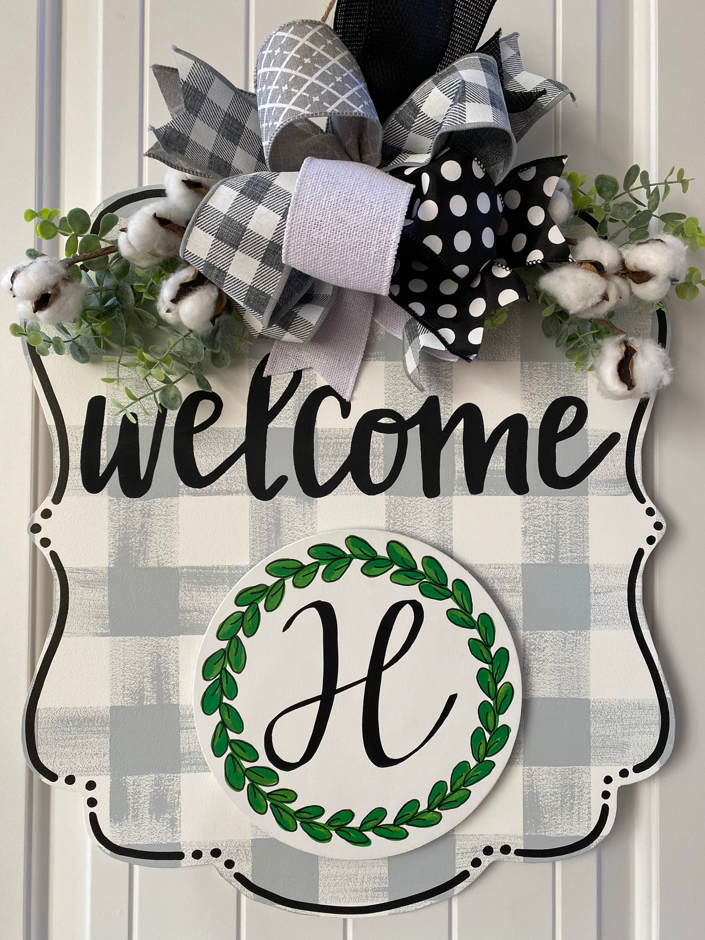 Green Wreath Monogram Attachment