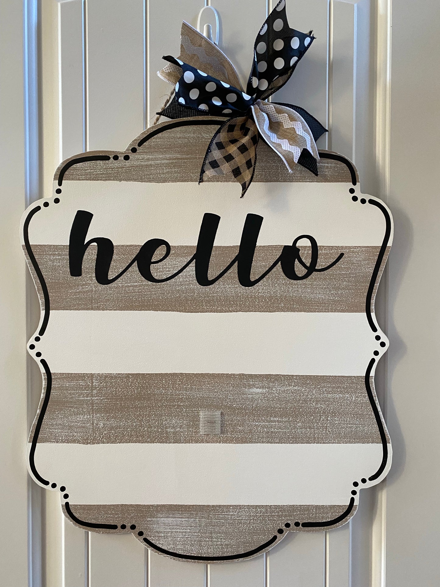 Tan Stripe Changeable Door Hanger Base