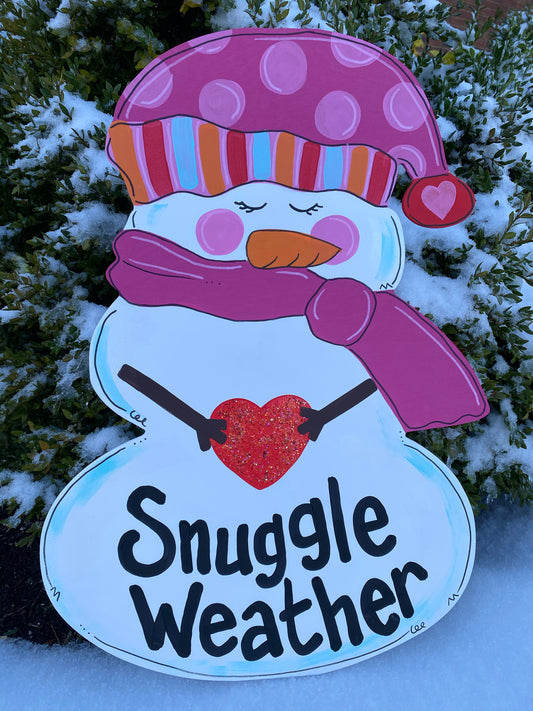 Snuggle Weather Snowman Door Hanger