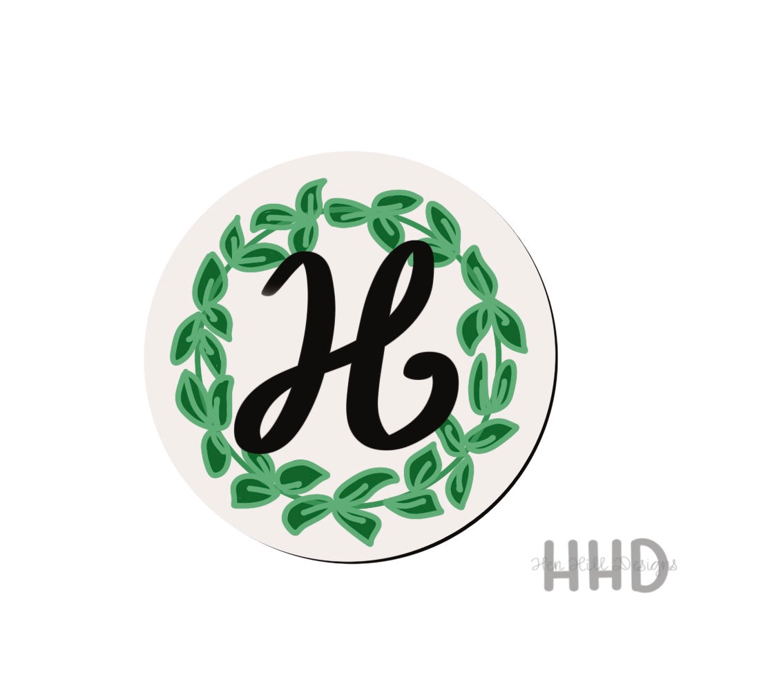 Green Wreath Monogram Attachment